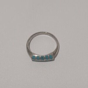 Vintage Rustic Silver Turquoise Ring
